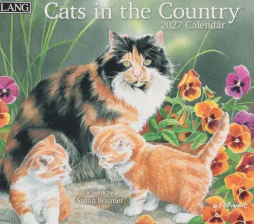 2027年 ラング社製カレンダー/キャッツインザカントリーラング LANG 壁掛け Cats in the Country アートカレンダー 2026年 Susan Bourdet カントリー キャット 輸入カレンダー インテリア 2027Calendar 令和9年 暦