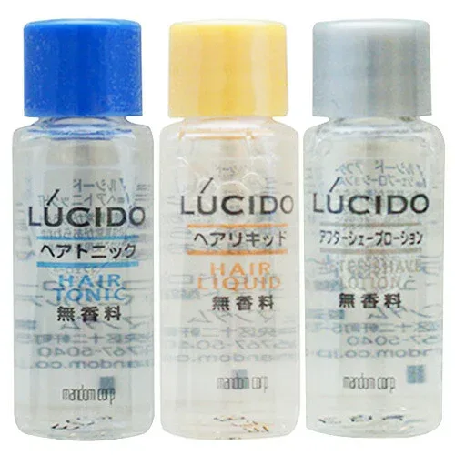 【ホテルアメニティ】【業務用化粧品】マンダム(mandom)LUCIDO(ルシード) ミニボトル8mlx1本 (ヘアトニック・アフターシェーブローション・ヘアリキッドから選択) - 無香料、無着色。【定形外郵便】【送料無料】