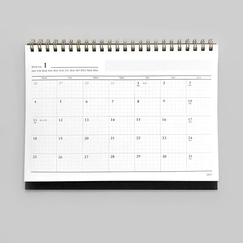 KNOOPWORKS クノープワークス A5 デスク カレンダー 2027 卓上 カレンダー 令和 9年 年間カレンダー 年間 一覧 月間 スケジュール プランナー インテリア 表 日程 予定 管理 習慣 記録 シンプル おしゃれ かわいい 月曜始まり 事務 文具 人気 おすすめ