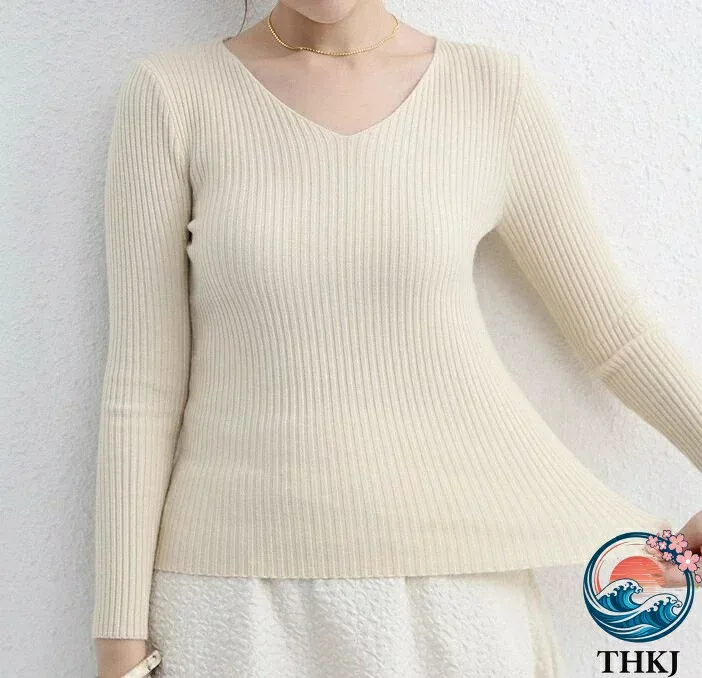 【全品5%ポイント】V ネック ニットセーター レディース 秋冬 薄手 すっきりシルエット インナー 重ね着に最適