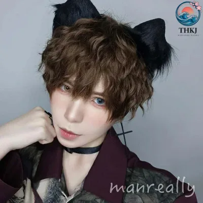 【全品5%ポイント】ウィッグ フルウィッグ ショートウィッグ 短髪 巻き毛 カール 自然 コスプレ 男装 小顔効果
