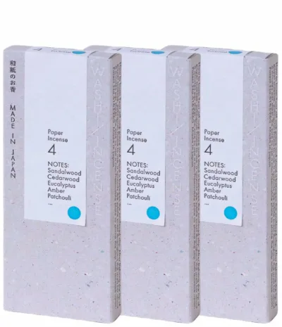 【3点セット】薫寿堂 WASHI INCENSE 和紙のお香 #4 白檀の香り (30枚入) クリップ付 ペーパーインセンス インセンス お香 母の日 ギフト プレゼント いい香り