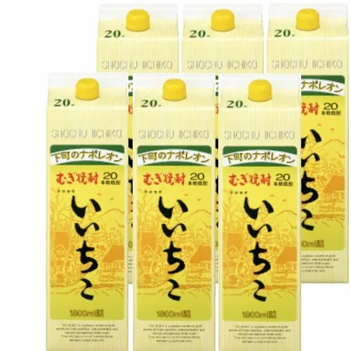 1ケース販売 乙20゜いいちこ パック(麦) 1800ml 1.8L 6本単位 父親 誕生日 プレゼント 父の日 お中元 夏ギフト 暑中見舞い