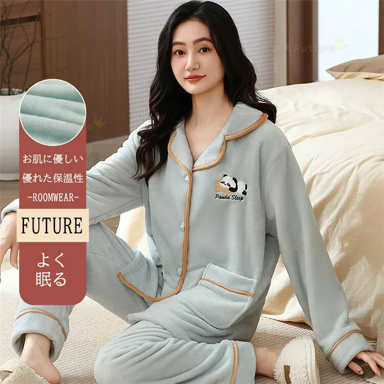 パジャマ レディース 暖かい 大人用 女の子 春 秋 冬 もこもこ 可愛い モコモコ ルームウェア 着る毛布 修学旅行 柔らか セットアップ 上下セット 中学生 女子 高校生 冬物 寝巻き 韓国 部屋着 レディース 長袖 暖かい 防寒 プレゼント 娘 イベント 女子会 学園祭