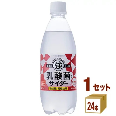 友桝飲料 乳酸菌入りサイダー ペット シールド乳酸菌配合 500ml×24本×1ケース (24本)【送料無料※一部地域は除く】