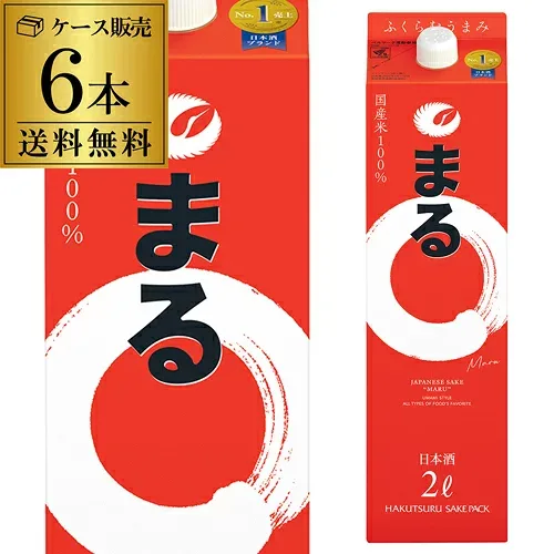 【9/15限定 全品P3倍】【2L×6本販売】日本酒 白鶴 サケパック まる 2L 紙パック × 6本白鶴まる 2000ml 清酒 KOB 最強配送
