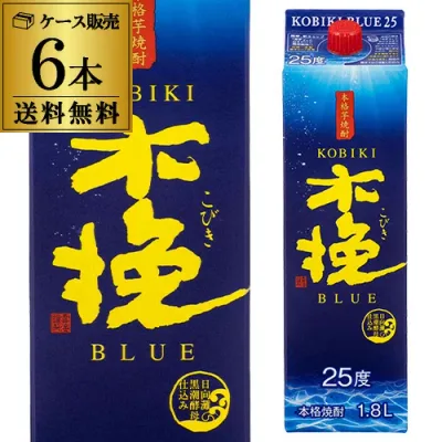 【9/15限定 全品P3倍】焼酎 芋焼酎 木挽ブルー 25度 木挽BLUE 1.8L パック × 6本1ケース(6本) 送料無料宮崎県 雲海酒造 木挽ブルーこびき 25° 1800ml芋焼酎 蜜芋ベニハルカ 25度 1800ml 熊本県 深野酒造 紅芋 紅はるか 1.8L 一升瓶 限定品 KOB 最強配送