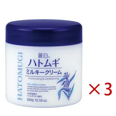単品3個セット 熊野油脂 麗白 ハトムギ ミルキークリーム 300g