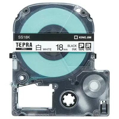 テプラ PRO テープカートリッジ 18mm 白/黒文字 エコパック 1パック(10個)