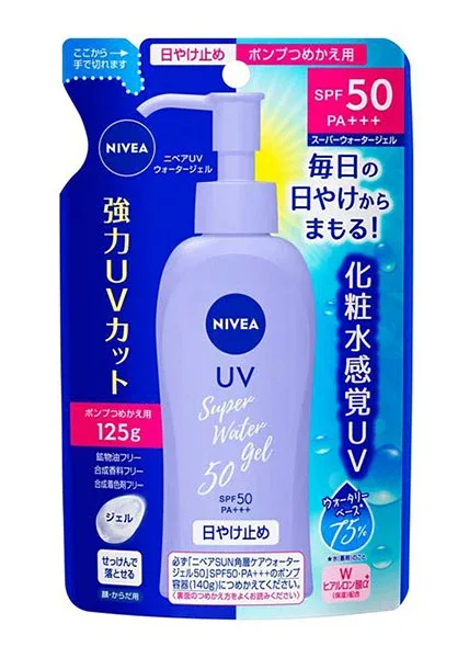 ニベアUV ウォータージェル SPF50 ポンプつめかえ用 125g【イージャパンモール】