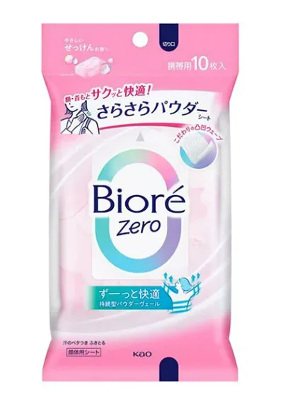 ★まとめ買い★ 花王 ビオレZeroさらさらパウダーシート やさしいせっけんの香り 10枚 ×24個【イージャパンモール】