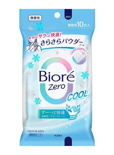 ★まとめ買い★ 花王 ビオレZeroさらさらパウダーシート クール無香性 10枚 ×24個【イージャパンモール】