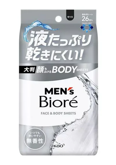 ★まとめ買い★ メンズビオレ 顔もふけるボディシート 無香性 26枚 ×12個【イージャパンモール】