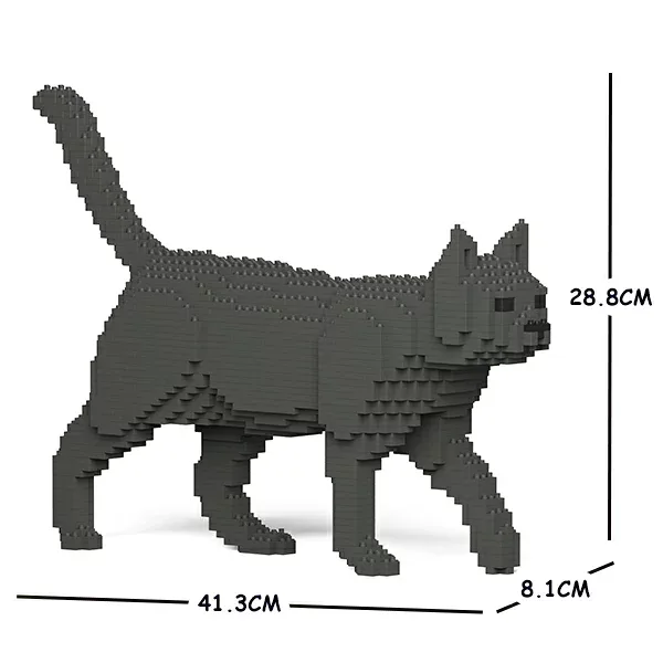 JEKCA ジェッカブロック 灰色猫 (濃い色) ねこ 07S-M03 Sculptor