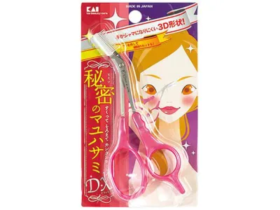 【お取り寄せ】貝印 クシ付きマユハサミDX ピンク 000KQ3031 メイクアップ スキンケア