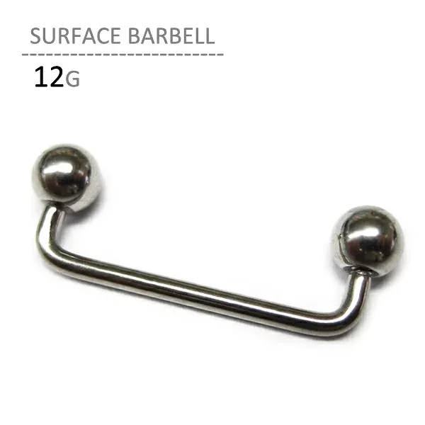 サーフェイスバーベル 12G ボディピアス ボディーピアス トラガス ヘリックス 耳ピアス 軟骨ピアス 口ピアス ピアッシング マイクロダーマル ステンレス 首ピアス 鎖骨ピアス ヴァンパイア マディソン