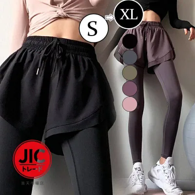 ヨガパンツ レギンス ヨガレギンス レディース フェイクレイヤード ショートパンツ付き スポーツウエア トレーニングウェア ジョギング 速乾 可愛い