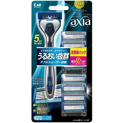 カイレザー アクシア バリューパック スリム (本体+替刃9ヶ付) 貝印 AXIAバリユ-パツクスリム