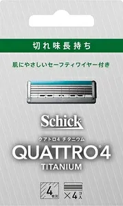 剃刀 カミソリ クアトロ4 チタニウム 替刃 (4コ入) シック・ジャパン クアトロ4チタニウムカエバ 4コ