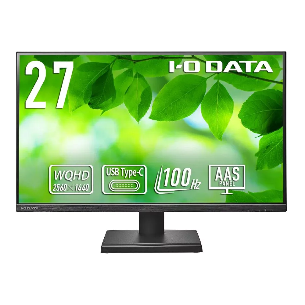 アイオーデータ|I-O DATA 液晶ディスプレイ(27型/AAS/WQHD 2560×1440/100Hz/4ms/HDMI/DP/USB Type-C/VESA/5年保証・無輝点保証)(ブラック) アイオーデータ LCD-CQ270SA