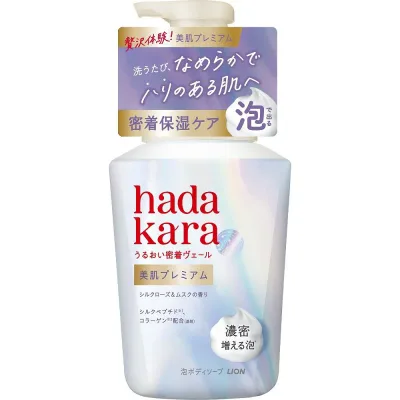 ハダカラ 美肌プレミアム モイストボディケアソープ 泡タイプ 本体 500ml ライオン ハダカラBPアワ