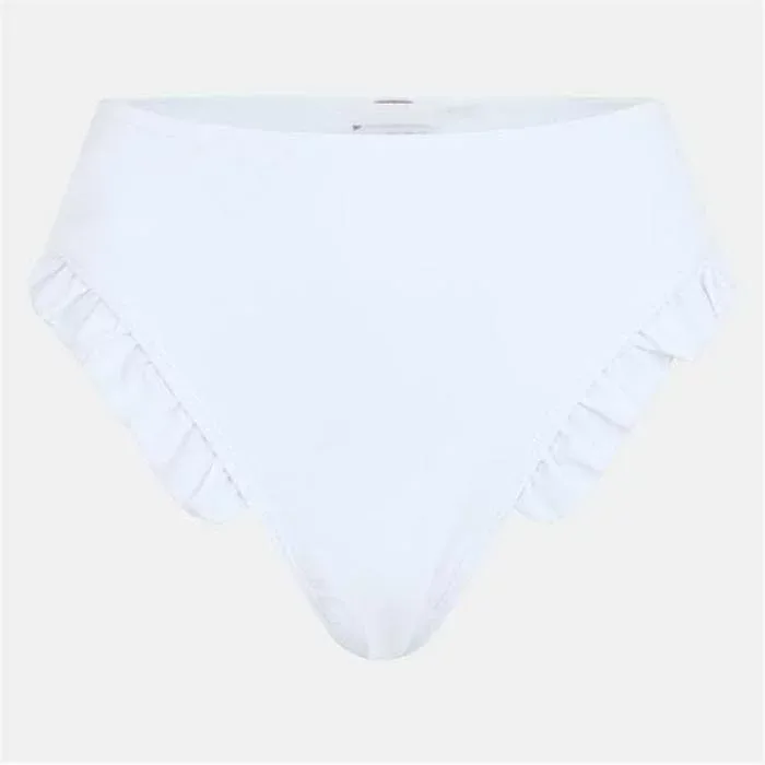 ブレイブソウル Brave Soul 【 High Waisted Bikini Bottoms With Frill Women White 】 ハイ ズボン ボトムス レディース 白色 ホワイト