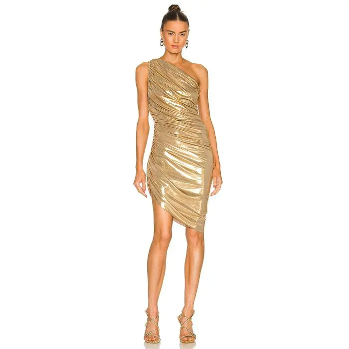 Norma Kamali 【 Diana Mini Dress Women Gold 】 ドレス レディース ゴールド