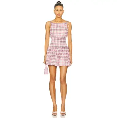 Lovers And Friends 【 Amabel Mini Dress Women Pink Multi Plaid 】 ドレス レディース pink ピンク