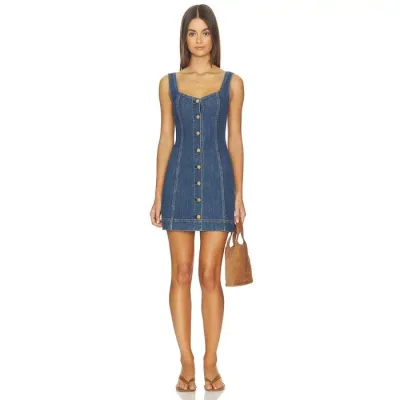 アリスアンドオリビア Alice + Olivia 【 Bea Sweetheart Denim Mini Dress Women Danica Dark Indigo 】 デニム ドレス レディース 藍色・インディゴ