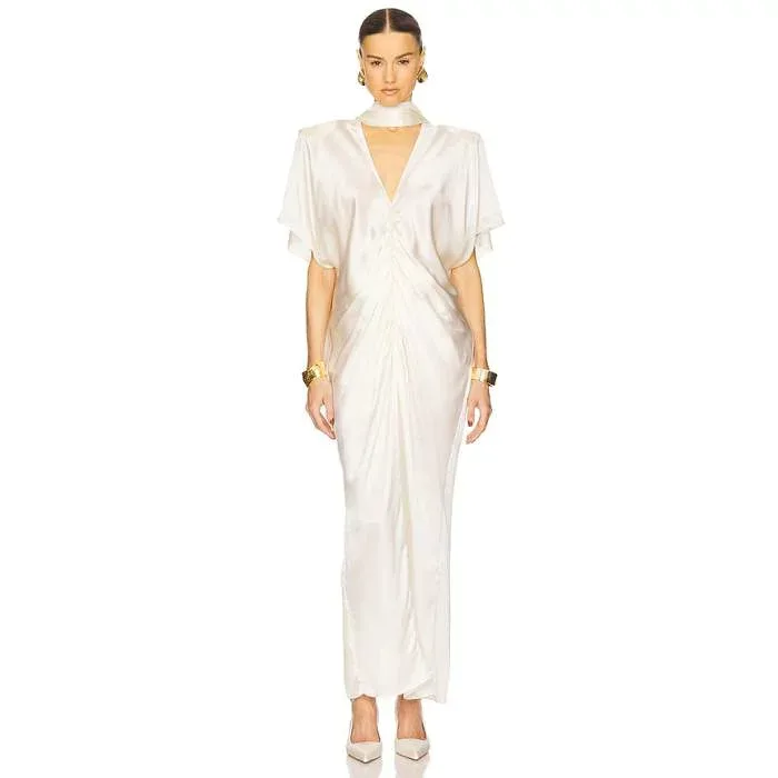 Helsa 【 The Demeter Dress In Silk Lyocell Women Cream 】 ドレス レディース クリーム