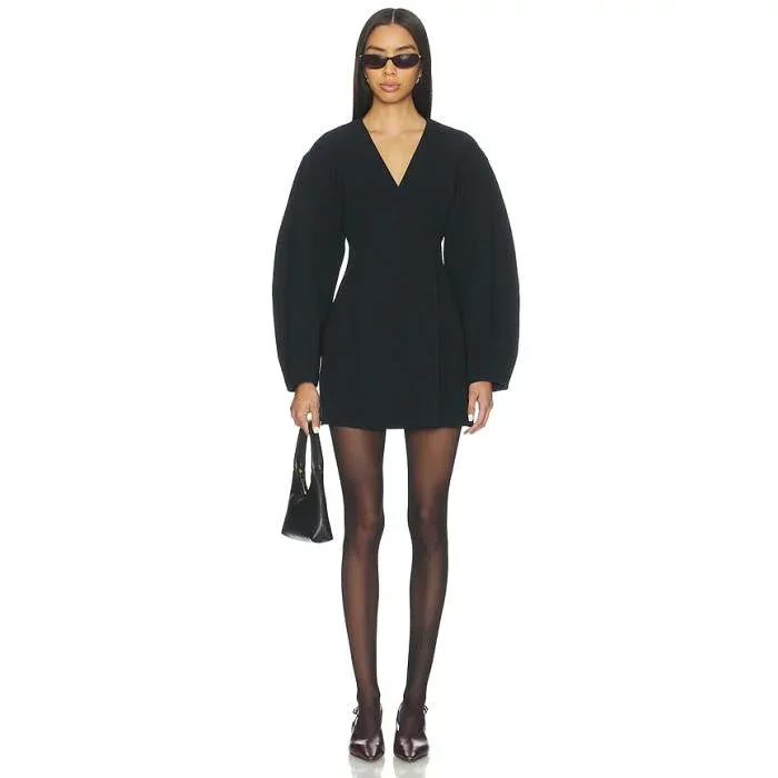 Eaves 【 Norna Polished Crepe Mini Dress Women Black 】 クレープ ドレス レディース 黒色 ブラック