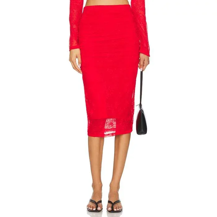 Afrm 【 Riley Lace Skirt Women Risky Red 】 レディース Red 赤・レッド