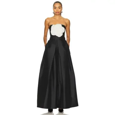 Patbo 【 Taffeta Bloom Jumpsuit Women Black 】 ジャンプスーツ レディース 黒色 ブラック