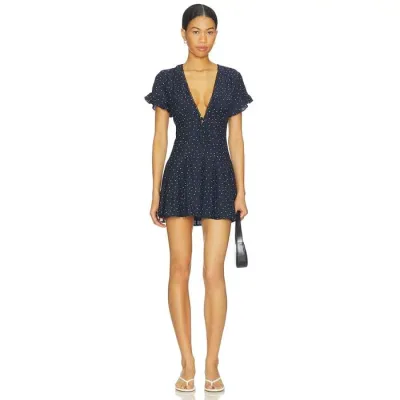 More To Come 【 Alexa Mini Dress Women Navy &Amp; White Dot 】 ドレス レディース 紺色 ネイビー 白色 ホワイト