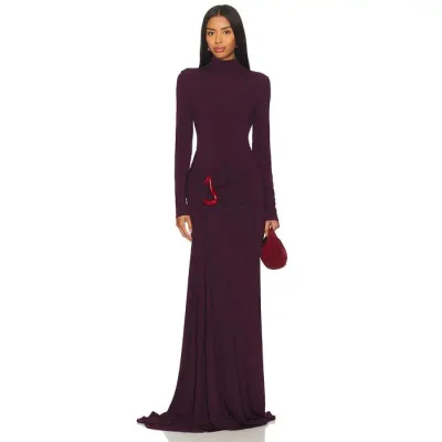 Silvia Tcherassi 【 Lena Dress Women Burgundy 】 ドレス レディース ワイン色・バーガンディー