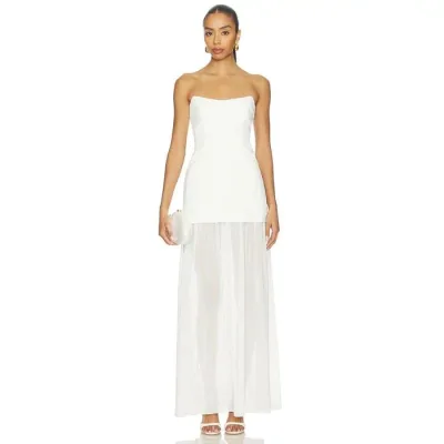 アマンダアプリチャード Amanda Uprichard 【 Christy Maxi Dress Women Ivory 】 ドレス レディース アイボリー
