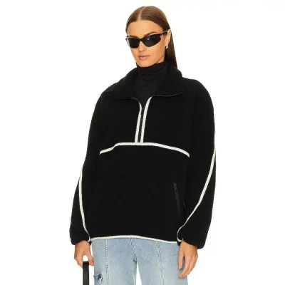 Lamarque 【 Helsa Fleece Jacket Women Black &Amp; Ivory 】 フリース Jacket ジャケット レディース 黒色 ブラック アイボリー