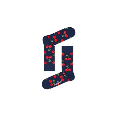 ハッピーソックス Happy Socks 【 Cherry Sock Unisex Black 】 ユニセックス 黒色 ブラック
