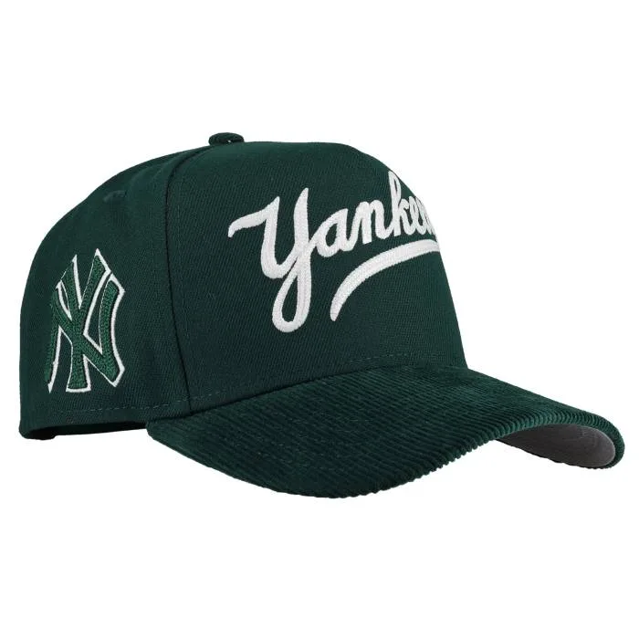 Newera 【 New York Yankees Chainstitch/Corduroy 9Fifty A Frame Snapback Hat (Green) Unisex 】 ヤンキース Snapback スナップバック バッグ ユニセックス