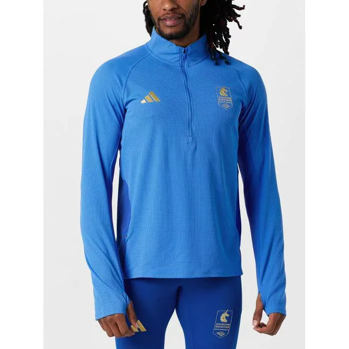 アディダス Adidas 【 Men's Boston Marathon 26 Half Zip Men Lucid Ray Blue 】 メンズ ボストン ハーフ メンズ 青色 ブルー