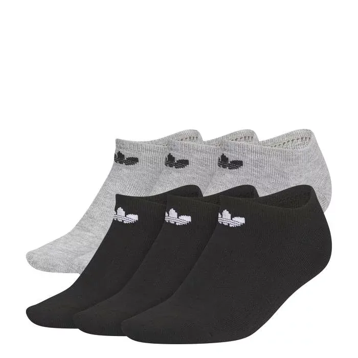 アディダス Adidas 【 6 Pack Medium Originals Trefoil 2.0 No Show Unisex Heather Grey/Black 】 オリジナルス トレフォイル ユニセックス heather ヘザー 灰色 グレー 黒色 ブラック