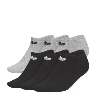 アディダス Adidas 【 6 Pack Medium Originals Trefoil 2.0 No Show Unisex Heather Grey/Black 】 オリジナルス トレフォイル ユニセックス heather ヘザー 灰色 グレー 黒色 ブラック