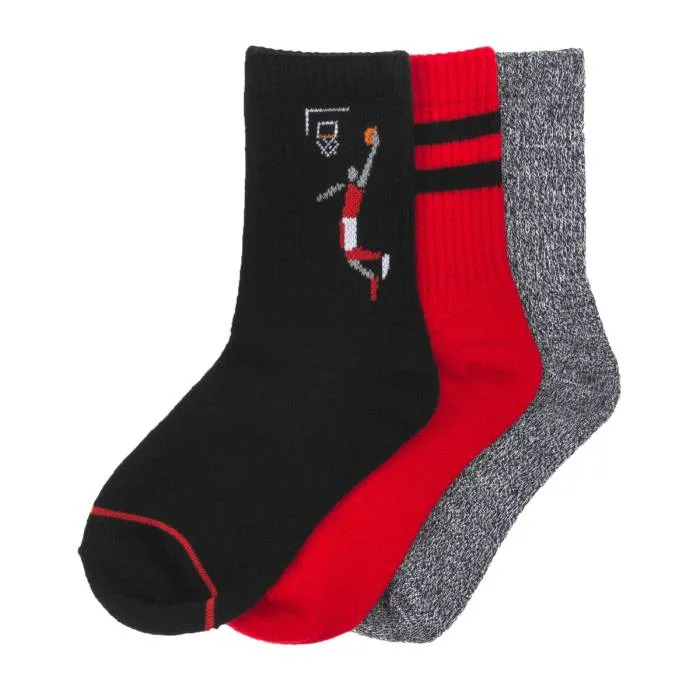 Wss Athletic 【 3 Pack Small Crew Unisex Black/Red/8-Bit Basketball 】 クルー ユニセックス 黒色 ブラック Red 赤・レッド バスケットボール