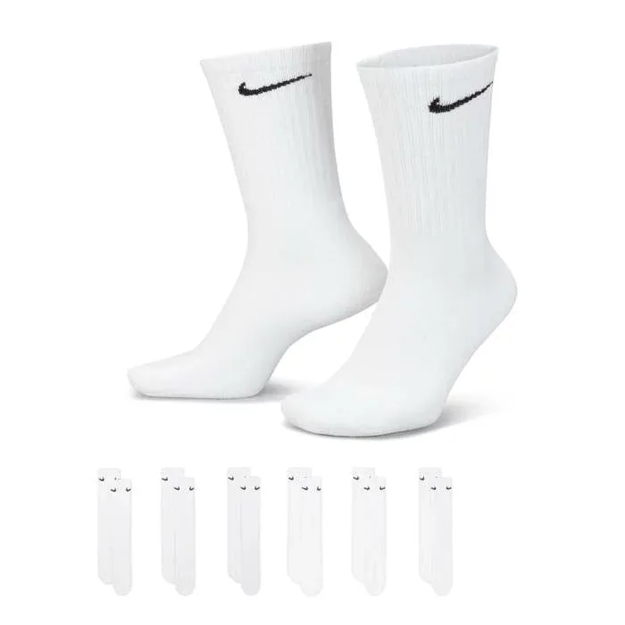 ナイキ Nike 【 6 Pack Unisex Everyday Cushioned Crew Unisex White/Black 】 クルー ユニセックス 白色 ホワイト 黒色 ブラック