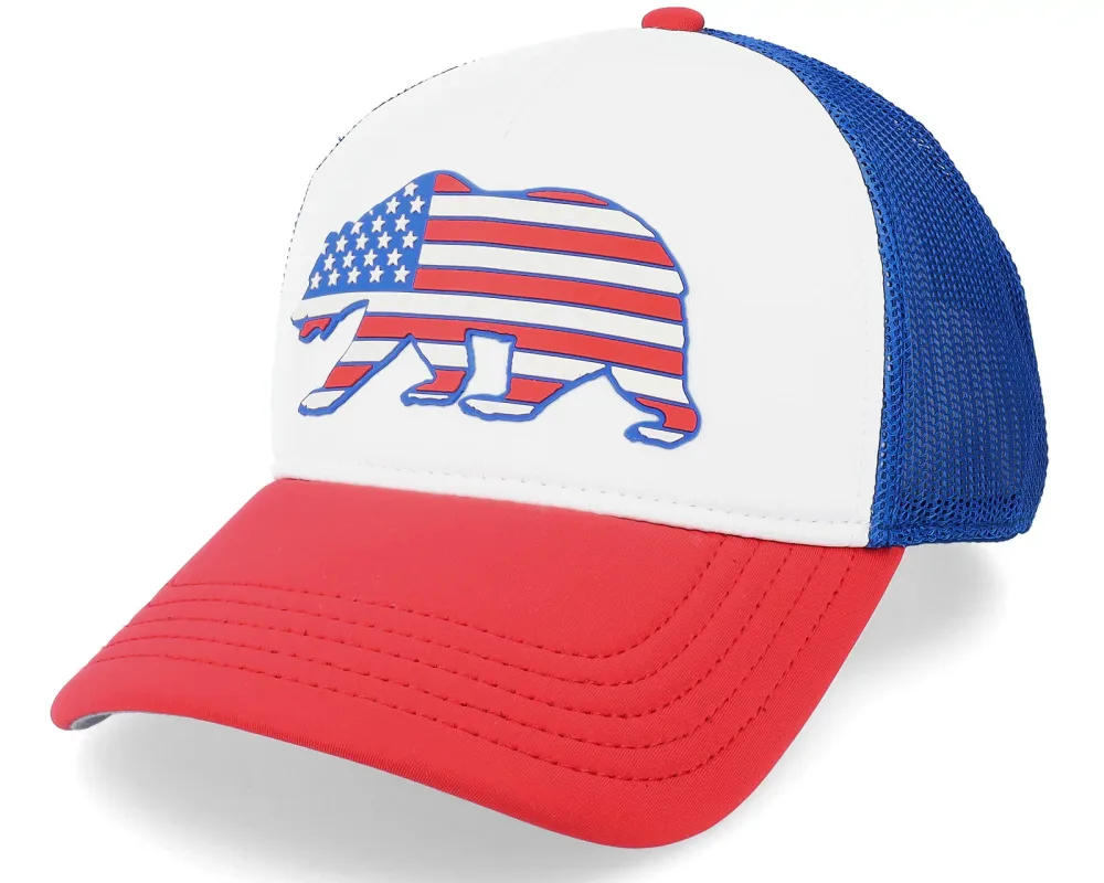 アメリカンニードル American Needle 【 California Riptide Valin メンズ トラッカーキャップ Royal//Red 】 カリフォルニア 赤色 レッド White 白色 ホワイト