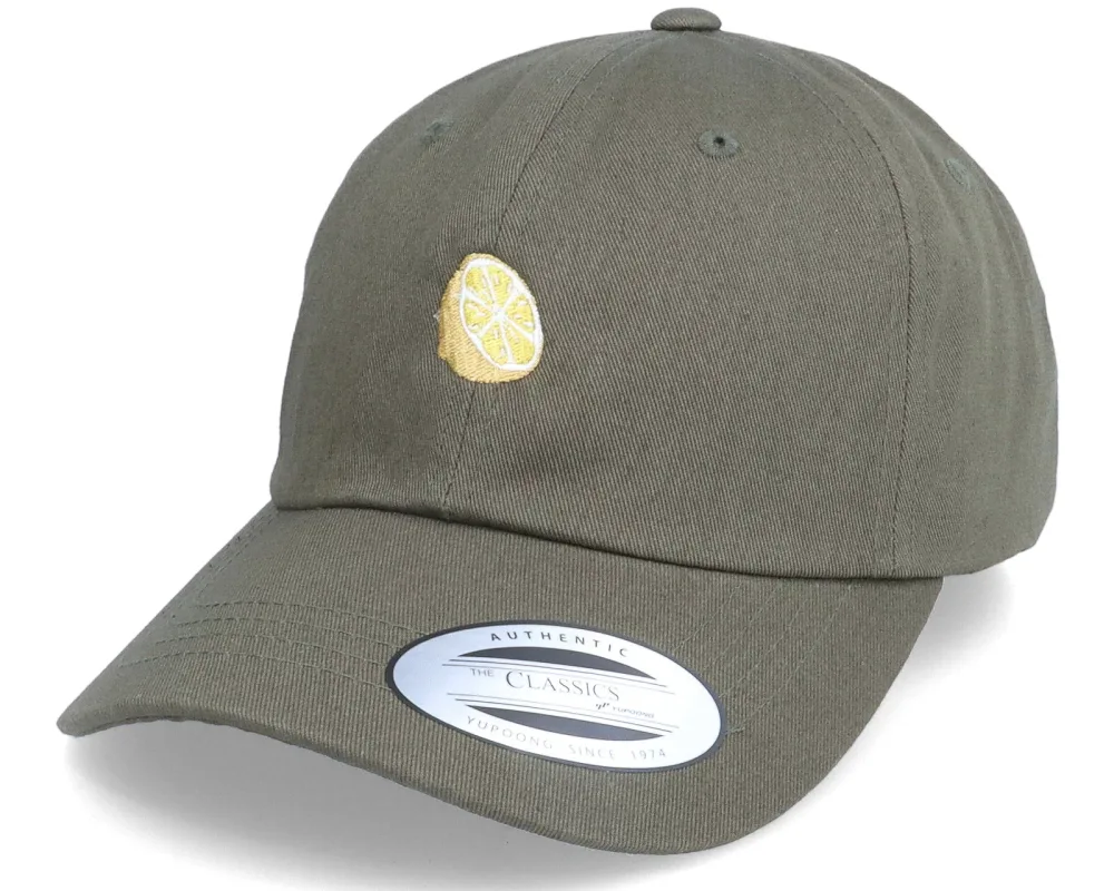 Abducted 【 Tiny Half Lemon Olive Dad Cap 】 ハーフ オリーブ キャップ 帽子 Green Green 緑・グリーン