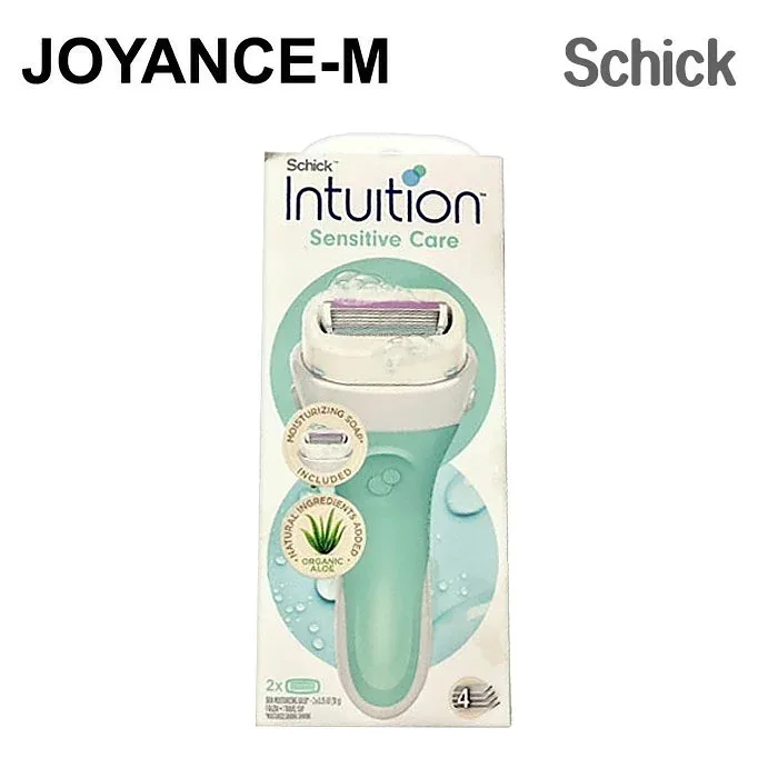 【Schick】イントゥイション ホルダー (刃付き)+替刃1コ/Intuition (with blade) + 1 replacement blade/Aloe(Natural)/敏感肌用, アロエ+茶葉/シック/全身用/成分/シェービング/カミソリ/保湿/韓国コスメ