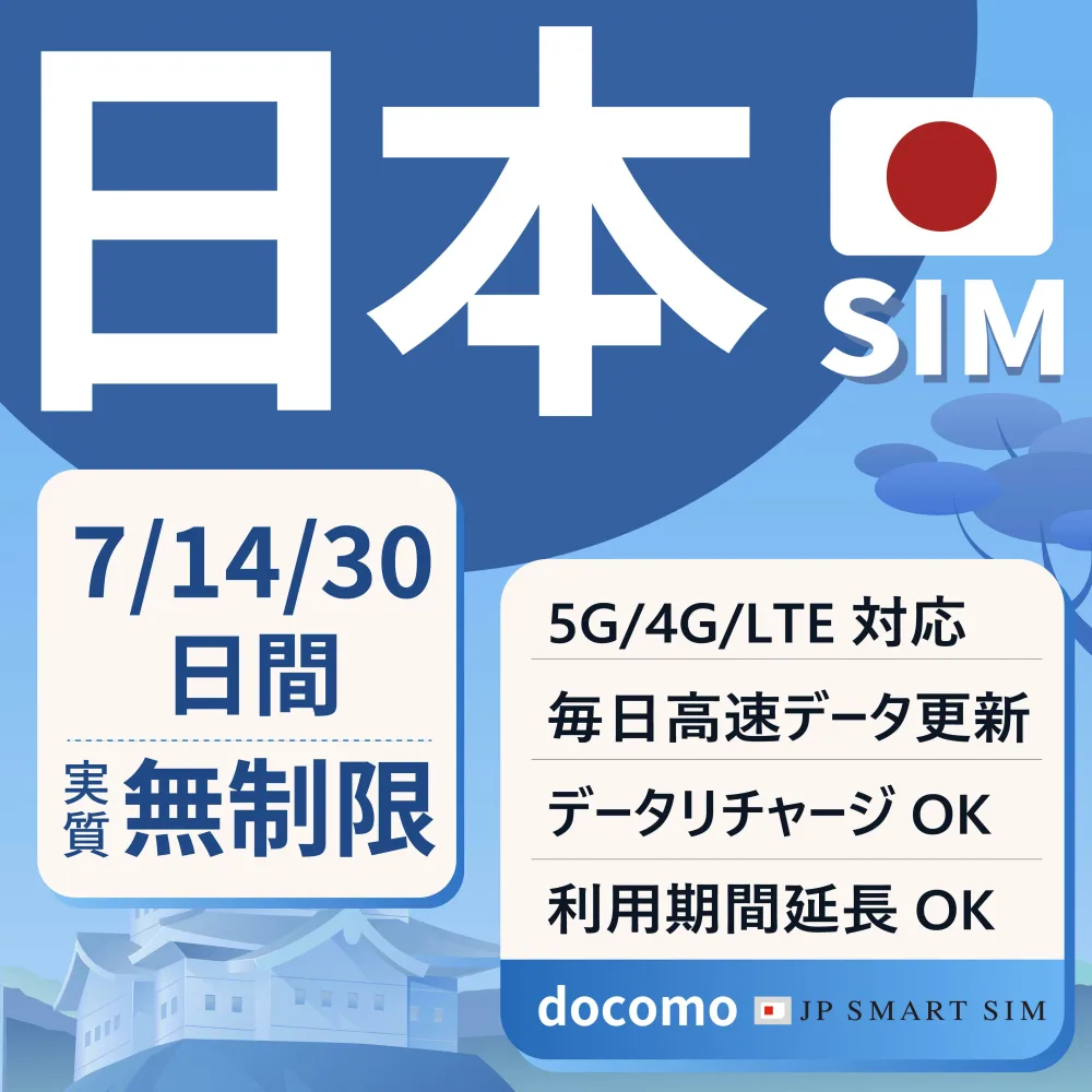 【日本プリペイドSIM】7日間 14日間 30日間 1日2GB 実質無制限 Docomo回線 データ SIMカード 日本国内用 契約不要 月額なし 一時帰国 5G対応 LTE対応 テザリング可能 リチャージ可能 利用期限延長可能 大容量 使い捨てSIM Japan Unlimited Prepaid SIM