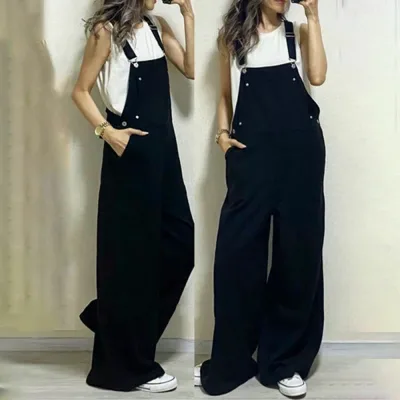 サロペット レディース オーバーオール オールインワン ワイドパンツ サロペットパンツ ロング丈 ゆったり 体型カバー 無地 シンプル マタニティ マタニティウェア 大人カジュアル レイヤード 重ね着 春 夏 秋 送料無料