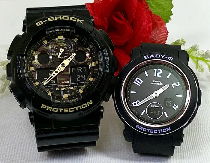 【愛の証 一緒にタフな時を刻もう】Gショック ペアウオッチ G-SHOCK BABY-G ペア腕時計 カシオ 2本セット GA-100CF-1A9JF BGA-290DR-1AJF 電池式 クリスマス 誕生日 御祝い 結婚記念日 婚約 人気 婚約夫婦 高級 プレゼント